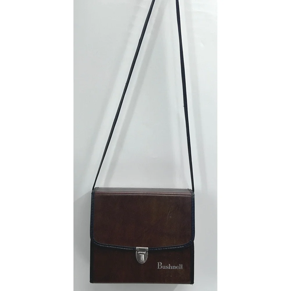 Bushnell Vintage Brown Faux Leather Binocular Case Shoulder Bag Utility Pouch